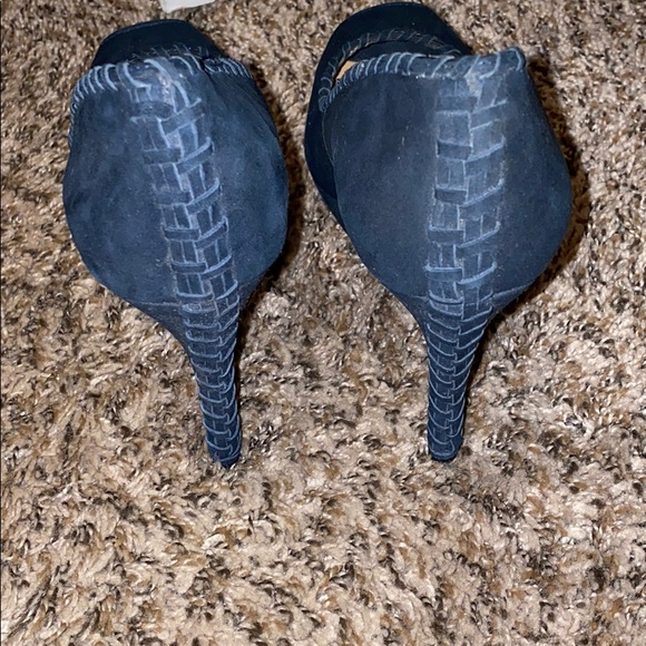Antonio Melani Navy Blue Suede Heels - Picture 4 of 7